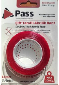 Resim Pass Vhp Çift Taraflı Akrilik Bant Silikonlu 18 MM x 2 Metre 