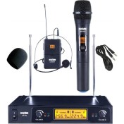 Resim Lastvoice Lm-202EH Çiftli Telsiz Kablosuz EL ve Headset Mikrofon 