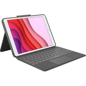 Resim Logitech Combo Touch 10.2" iPad 7. 8. ve 9. Nesil ile Uyumlu Çok Yönlü Türkçe Klavyeli Kılıf - Gri 