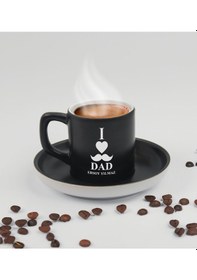 Resim Bk Gift Kişiye Özel İsimli Baba Temalı Siyah Türk Kahvesi Fincanı&metal Kalem&çakmak&kartlık Cüzdan Hediye Seti, Sevgiliye Hediye-1, Babaya Hediye, Ba 