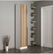 Resim Minar Kale 210 Cm 1 Kapaklı 1b Raf Portmanto Beyaz Dore Plus 