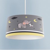 Resim BAMBAŞKA MODA BEBEK VE ÇOCUK ODASI Fil ve Tavşan Desenli Gri Avize 