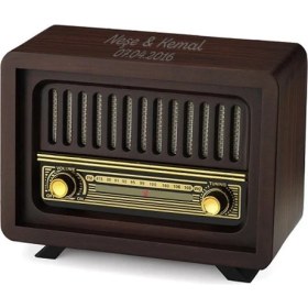 Resim Hediyesec Çamlıca Kişiye Özel Nostaljik Ahşap Radyo 