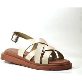 Resim Beety 23BY76.533 Hakiki Deri Bej Kadın Sandalet Bej 