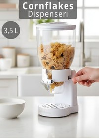 Resim Jet's Home Cornflakes Dispenseri 3,5 L Tahıl, Müsli, Granola ve Kuruyemiş İçin Hijyenik Kahvaltı Sunum Aparatı 