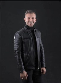 Resim Hakiki Kuzu Derisi Düz Kesim Erkek Mont Siyah Siyah 