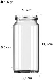 Resim 244 ml Kavanoz Metal Gold Konserve Kapaklı 244 Cc Şeffaf Uzun Cam Kavanoz 2 Adet 