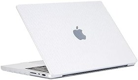 Resim Codegen Apple 14 Macbook Pro M1 A2442 Beyaz Carbon Fiber Dizayn Kılıf Koruyucu Kapak+Film 