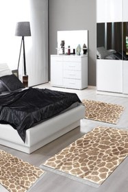 Resim Alanur Home Eko Trend Djt Yıkanabilir Kaymaz Taban 3 Lü Yatak Odası Takımı 1910 Modern Kahve 