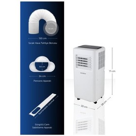 Resim Woox FDPH26-2029ZR5 9000 BTU Taşınabilir Mobil Klima 