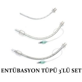 Resim Entübasyon Tüpü 3'Lü Set Endotrakeal Tüp Balonlu 