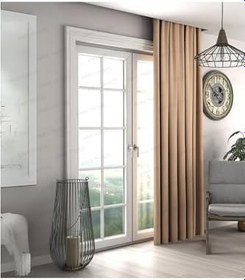 Resim Lüks Sütlü Kahverengi Blackout Kalın Karartma Güneşlik En X Boy Pilesiz Tek Kanat,Sütlü Kahve 180 280 PR2500 