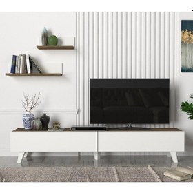 Resim Dekorister Amerika Tv Ünitesi Beyaz-Ceviz 