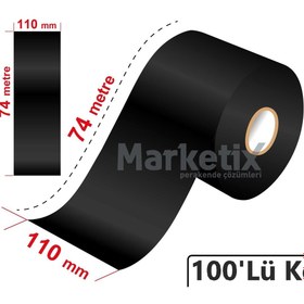 Resim Marketix 110x74 Metre Wax Ribon 100'lü Koli 