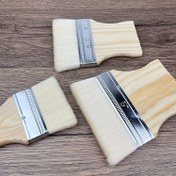 Resim 3'lü Düz Paddle Fırça Seti, Geniş Boya Fırçası Büyük Boya Fırçası Poplar Saplı Sanat Boya Fırçası Yün Boya Fırçaları Yağlı ve Akrilik Boyalar için Düz Boya Fırçası 