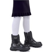 Resim Kiko Kids Kirle Çatlak Fermuarlı Günlük Kız Çocuk Bot Ayakkabı Siyah Siyah 