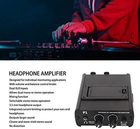 Resim Kulaklık Amplifikatör, Karıştırma Fonksiyonu 3.5mm Kulaklık Çıkışı 2CH Pasif Mikser Stereo Kulaklık Amplifikatör Temizle Profesyonel Ev için 