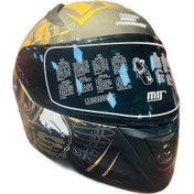 Resim Mts M- 201 Full Face Anubis Gold Güneş Vizörlü Siyah Camlı Kapalı Motosiklet Kaskı Siyah 