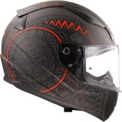 Resim Ls2 Rapıd Takaroa Mat Siyah-Kırmızı Kask 