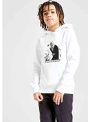 Resim Undertale Skull Sans Os Baskılı Unisex Çocuk Kapüşonlu Sweatshirt Beyaz 