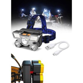 Resim 5 Ledli Usb Şarjlı Kafa Lambası 