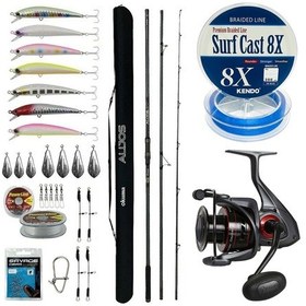 Resim Yekoutdoor Yüksek Performans Okuma Olta Seti Okuma Alijos Surf 435 Cm 100+250 Gr 3 Parça&okuma Ceymar C-8000a Olta Makinesi 1 Adet 