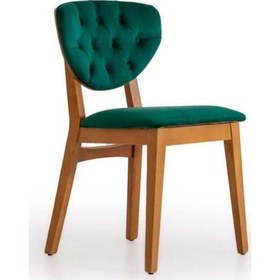 Resim Olivya Ahşap Sandalye Yeşil 