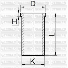 Resim YENMAK 51-65477-50 Motor Gömlek (89,91Mm) / (0,50 Farklı) Transit V184 01-06 V347 06-14 2,4TDCI Boy:165Mm, Flanş Genişlık: 5,00Mm 
