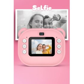 Resim Yeni Dijital Kamera Çift Lens 2 Inç Ekran Dahili Pil Fotoğraf Çerçevesi Termal Baskı Kağıdı 