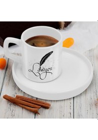 Resim Bk Gift Kişiye Özel Sunum Tabaklı Avukat Tasarımlı Kahve Fincanı-5, Sevgiliye Hediye, Arkadaşa Hediye, Avukata Hediye Kobitmeyen137769 Bk Gift 