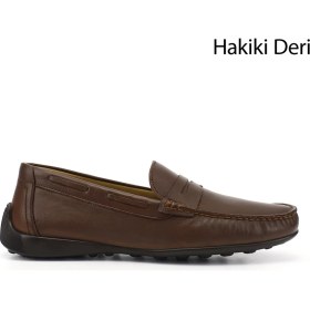 Resim Gönderi(r) Erkek Kahverengi Rok Hakiki Deri Loafer Ayakkabı 