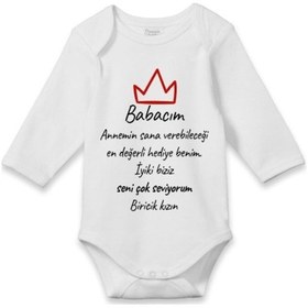 Resim Tuğbababy Bebek Beyaz Biricik Kızın Baskılı Zıbın Beyaz 