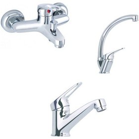 Resim Erce Mix Kuğu Evye Sabit Lavabo ve Banyo Bataryası Krom 