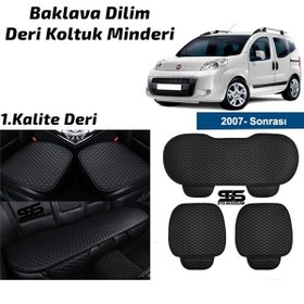 Resim Fiat Fiorino 2007 Sonrası Siyah Deri Oto Koltuk Minderleri 