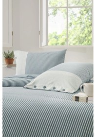 Resim Özdilek Nevresim Takımı Ranforce Tek Kişilik Natural Line Mavi 