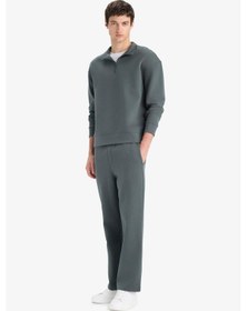 Resim Defacto Wide Leg Beli Bağcıklı Geniş Paça Eşofman Altı E9432ax25augn498 Yeşil 