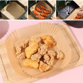 Resim Go İthalat 50 Adet Air Fryer Pişirme Kağıdı Tek Kullanımlık Yağ Geçirmez Yapışmaz Kare Tabak Model PVC (5440) 