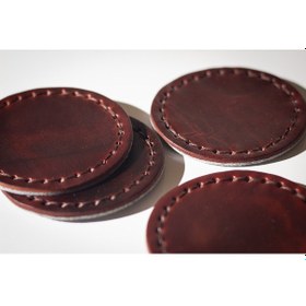 Resim Hakiki Deri Bardak Altlığı Rose (Dörtlü Set) Rose 