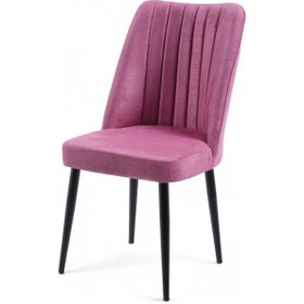 Resim Vento Sandalye - Jerika Gül Kurusu - Metal Siyah Ayak 