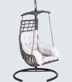 Resim KalyonHome Umbrella Gölgelikli Tek Kişilik Bahçe Salıncağı Balkon Salıncağı Ayaklı Rattan 
