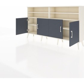 Resim Arges Konsol 6 Raflı 4 Kapaklı 176x30x99 Aytaşı-antrasit/aytaşı Aytaşı-antrasit/aytaşı 