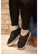 Resim KADIN SİYAH ŞİŞME PARAŞÜT KUMAŞ BÜZGÜLÜ MODEL KISA BOT&BOOTİE Siyah 