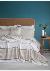 Resim Apricitas Home Pamuklu Yatak Örtüsü Calı Olive 