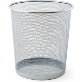 Resim Gri Tam Delikli Ofis Çöp Kovası 10 Lt, Şık ve Kullanışlı Ofis Temizlik Ürünüsü 