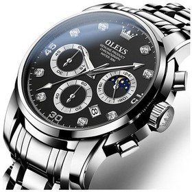 Resim Yingfu Olevs 2889 Erkekler Renkli Kuvars Saat Siyah, Su Geçirmez Saat Çok Renkli 