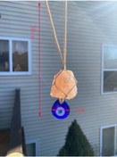 Resim Liangmei Şanslı Gözler Mavi Türk Nazar Kolye Reiki Kristaller 