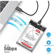 Resim WOZLO 2.5 Inç Sata Usb 3.0 Harddisk Kutusu - Şeffaf - Micro Usb 