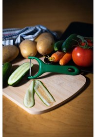 Resim Solingen Mat Yeşil Sapan Soyacak Paslanmaz Alman Çeliği, Ergonomik Sap, Çift Yönlü Kullanım-185 Yeşil 