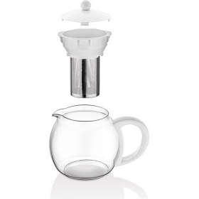 Resim 2,5 Lt Cam Demlikli Elektrikli Semaver ve Çay Makinesi Beyaz 