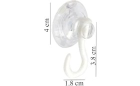 Resim Vantuz Öpücük 4 cm 6 Adet Büyük Kancalı Cam Vantuzu Pvc Vantuz Mutfak Banyo Pencere ve Kapı Camı Vantuzu 